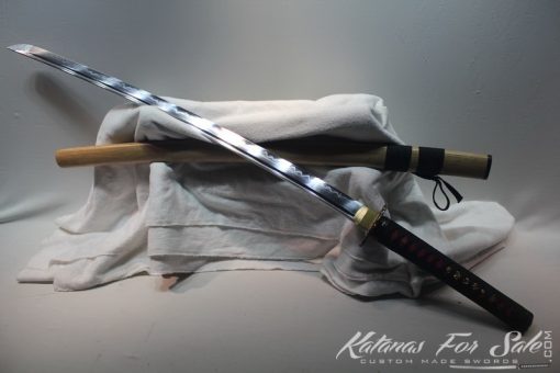 T10 Clay Tempered Bamboo Saya Katana with Copper Fittings - Image 3
