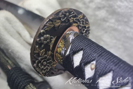 T10 Katana Hadori Polish Black Ray Skin Saya HQ Copper Fitting - Image 3