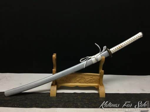1060 Carbon Steel Heat Tempered Silver Katana (standard fittings) - Image 2