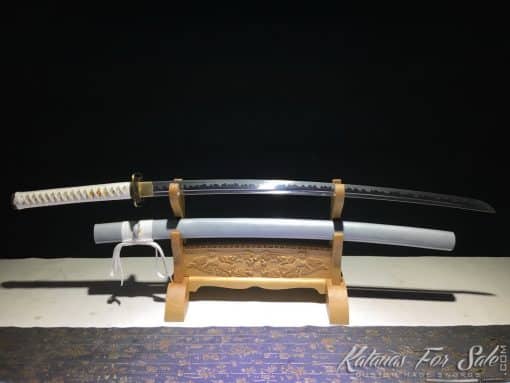 1060 Carbon Steel Heat Tempered Silver Katana (standard fittings) - Image 6