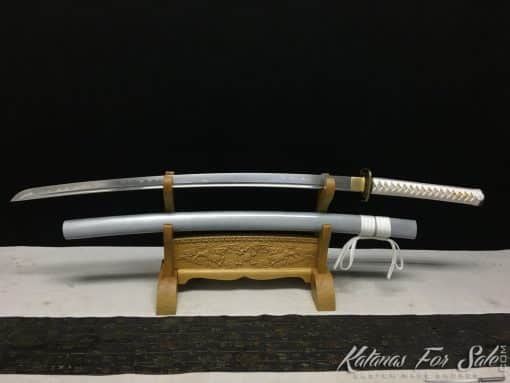 1060 Carbon Steel Heat Tempered Silver Katana (standard fittings) - Image 4