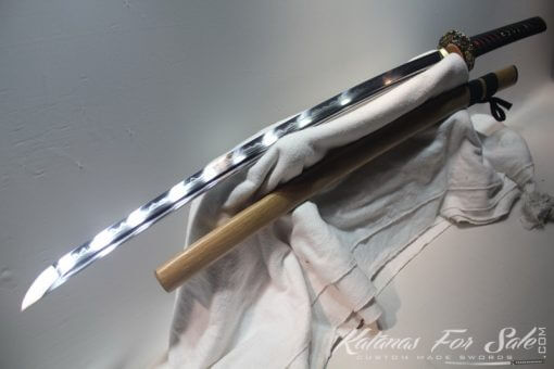 T10 Clay Tempered Bamboo Saya Katana with Copper Fittings - Image 8