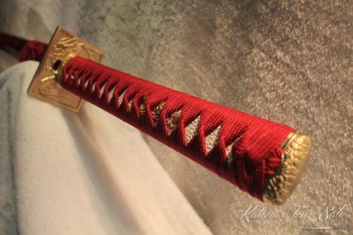 Straight Blade T10 Clay Tempered Ninjato with Brass Fittings - Image 6