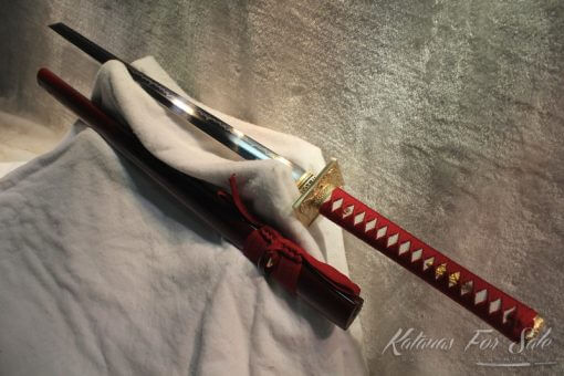 Straight Blade T10 Clay Tempered Ninjato with Brass Fittings - Image 7