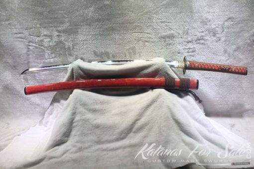 T10 Steel Katana Hadori Polish Red Ray Skin HQ Copper Fittings - Image 8