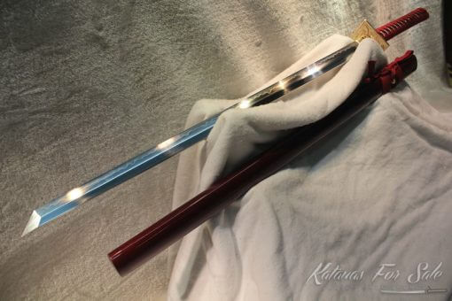 Straight Blade T10 Clay Tempered Ninjato with Brass Fittings - Image 8