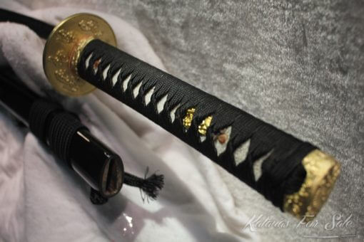 T10 Folded Steel Clay Tempered Katana with Brass Fittings - Image 7
