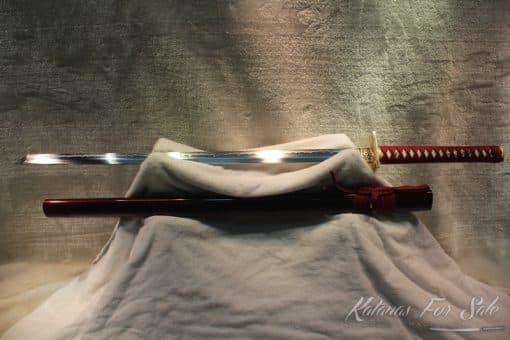 Straight Blade T10 Clay Tempered Ninjato with Brass Fittings