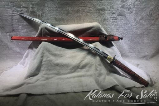 T10 Steel Katana Hadori Polish Red Ray Skin HQ Copper Fittings - Image 13