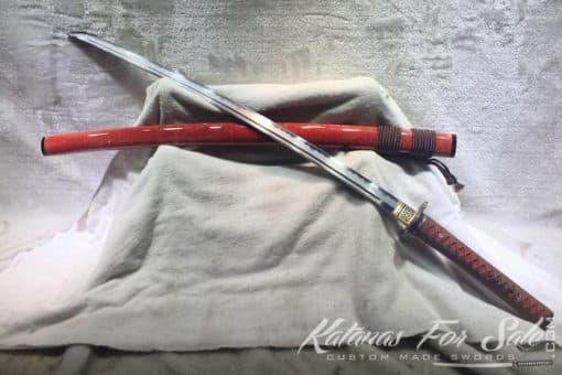 T10 Steel Katana Hadori Polish Red Ray Skin HQ Copper Fittings