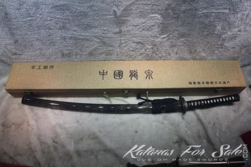 T10 Katana Hadori Polish Black Ray Skin Saya HQ Copper Fitting - Image 5