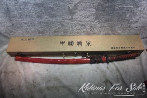 T10 Steel Katana Hadori Polish Red Ray Skin HQ Copper Fittings - Image 5