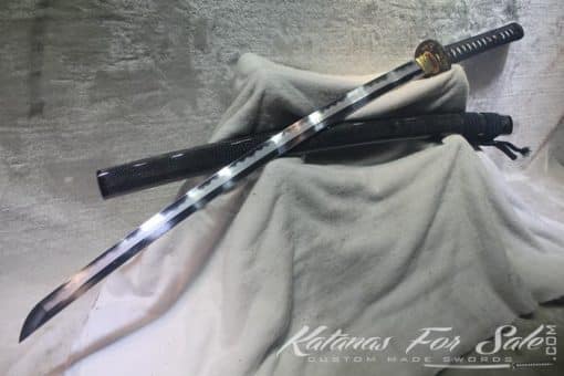 T10 Katana Hadori Polish Black Ray Skin Saya HQ Copper Fitting