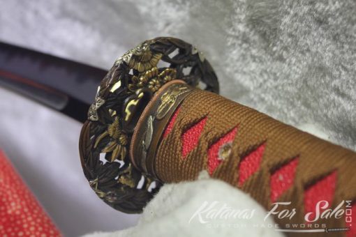 T10 Steel Katana Hadori Polish Red Ray Skin HQ Copper Fittings - Image 6