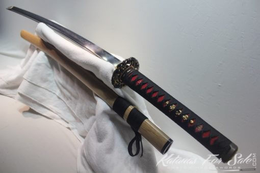 T10 Clay Tempered Bamboo Saya Katana with Copper Fittings - Image 7
