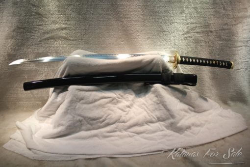 T10 Folded Steel Clay Tempered Katana with Brass Fittings - Image 6