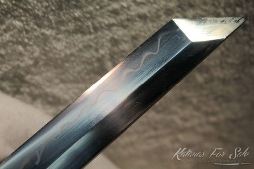 Straight Blade T10 Clay Tempered Ninjato with Brass Fittings - Image 4