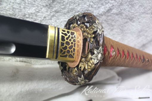 T10 Steel Katana Hadori Polish Red Ray Skin HQ Copper Fittings - Image 4