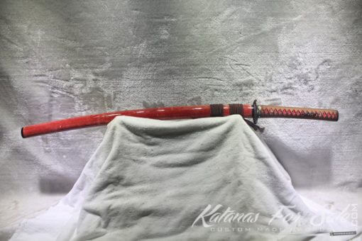 T10 Steel Katana Hadori Polish Red Ray Skin HQ Copper Fittings - Image 9