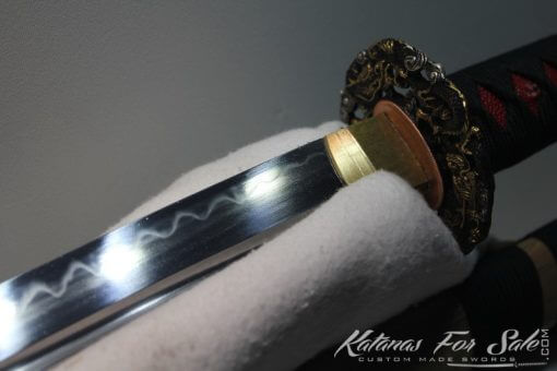 T10 Clay Tempered Bamboo Saya Katana with Copper Fittings - Image 10