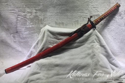 T10 Steel Katana Hadori Polish Red Ray Skin HQ Copper Fittings - Image 10