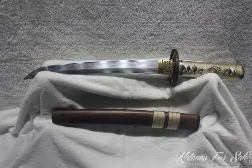 1095 Folded Steel Clay Tempered Sword set With High Quality Copper Fittings - Image 3