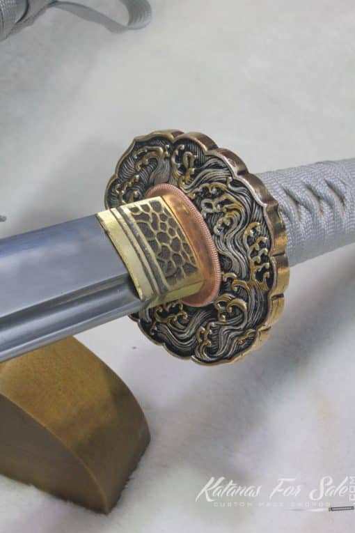 T10 Clay Tempered Katana with High Quality Copper Fittings and Hadori Polish Finish - Image 2