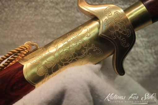 Chinese Broadsword Spring Steel Double Edge, Sharpened Full Brass Fittings - Image 8