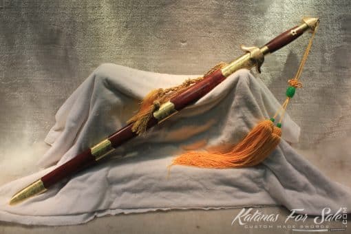 Chinese Broadsword Spring Steel Double Edge, Sharpened Full Brass Fittings - Image 7
