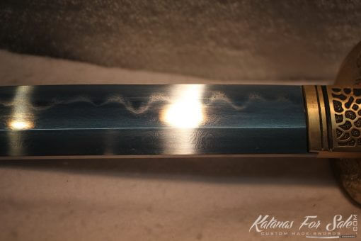 T10 Folded Clay Tempered Carbon Steel Katana Brass Fitting - Image 5
