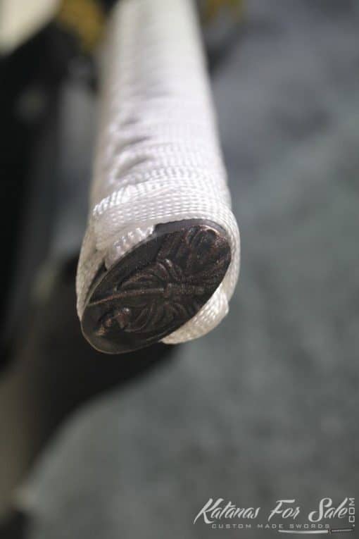 1060 Steel Heat Tempered Engraved Katana with Copper Tsuba - Image 5