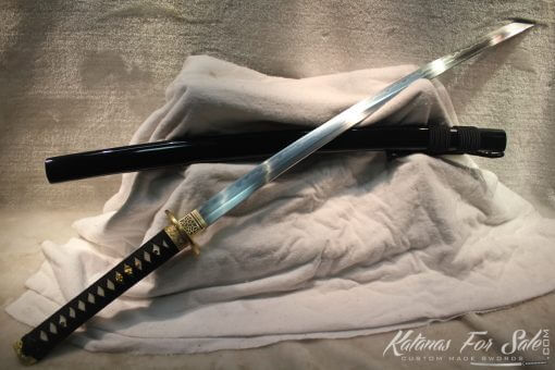 T10 Folded Clay Tempered Carbon Steel Katana Brass Fitting - Image 6