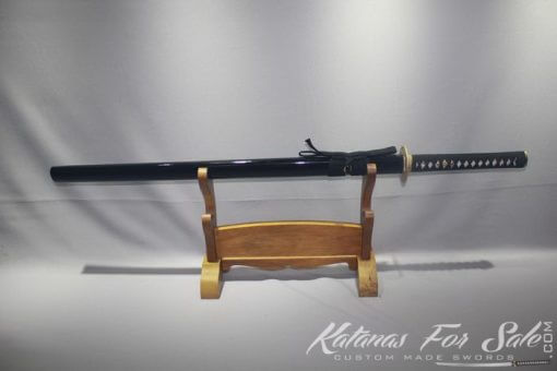 1095 Folded Carbon Steel Ninjato Straight Blade Brass Fittings - Image 3