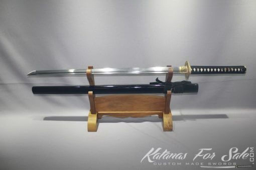 1095 Folded Carbon Steel Ninjato Straight Blade Brass Fittings - Image 5