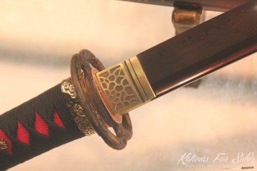 1095 Red Folded Carbon Steel Katana High Quality Copper Fittings - Image 19