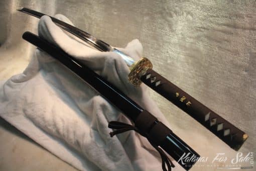 T10 Clay Tempered Carbon Steel Katana With Brass Fittings