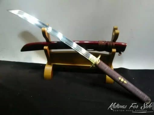 T10 Folded Steel Naginata Short Blade with Full Brass Fittings - Image 4