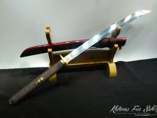 T10 Folded Steel Naginata Short Blade with Full Brass Fittings - Image 7
