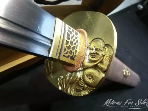 T10 Folded Steel Naginata Short Blade with Full Brass Fittings - Image 8