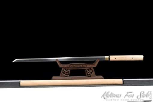 T10 Folded Clay Tempered Ninjato Straight Blade - Image 3
