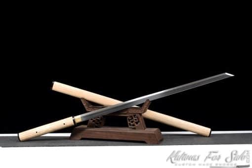 T10 Folded Clay Tempered Ninjato Straight Blade