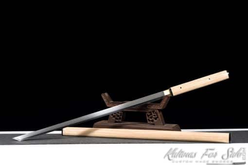 T10 Folded Clay Tempered Ninjato Straight Blade - Image 5