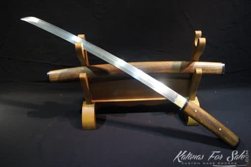 1095 Folded Steel Shirasaya Wakizashi With High Quality Rosewood - Image 5