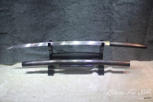 T10 Clay Tempered Ebony Wood Shirasaya with Buffalo Horn Tips