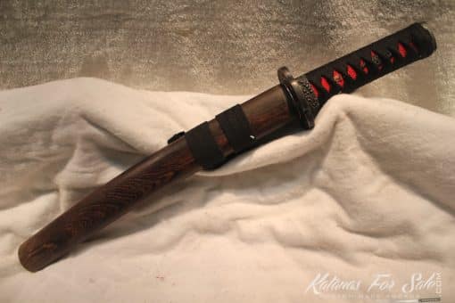 T10 Clay Tempered Ninja Tanto With Copper Tsuba