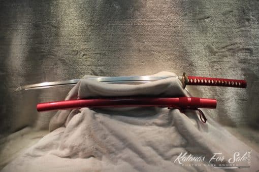 T10 Folded Steel Clay Tempered Katana With Copper Fittings