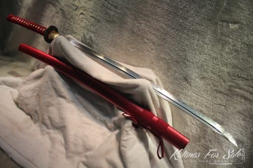 T10 Folded Steel Clay Tempered Katana With Copper Fittings - Image 9