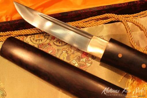 Ebony wood Pocket Tanto 1095 Folded Steel