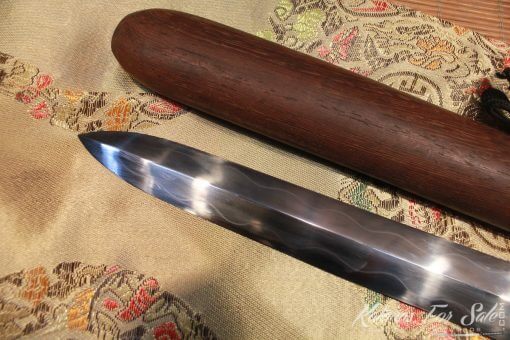 T10 Clay Tempered straight Tanto Brass fittings Rosewood Saya - Image 4