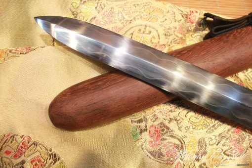 T10 Clay Tempered straight Tanto Brass fittings Rosewood Saya - Image 2